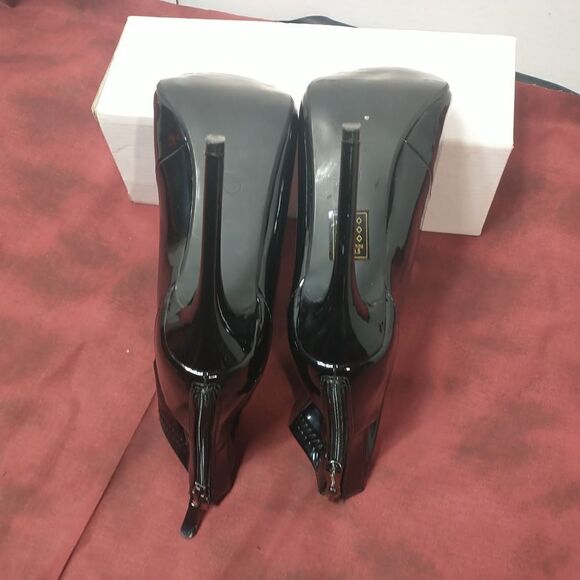 Cape Robbin Corina-5 Open Toe SZ 6.5 Sexy High Heels Black Patent - Picture 7 of 11